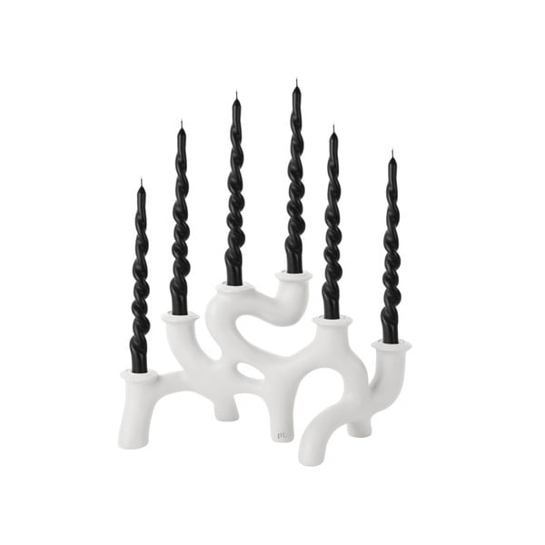 Valge polüresiinist küünlajalg Swirls - PT LIVING-image-2