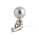 Hõbedane dimmerdatav LED lauavalgusti klaasist varjuga (kõrgus 22,5 cm) Joey - Leitmotiv