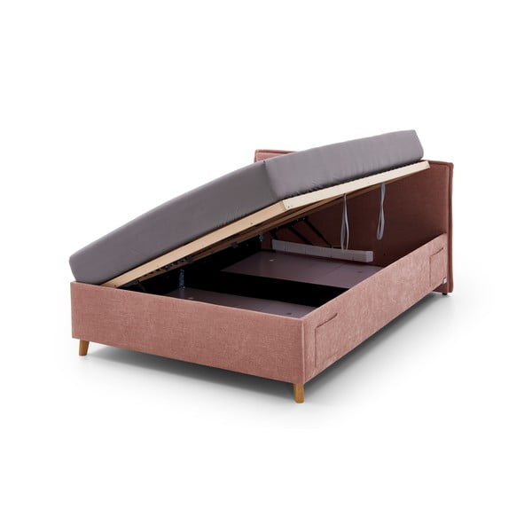 Roosa lastevoodi koos panipaigaga 90x200 cm Fun - Meise Möbel-image-2