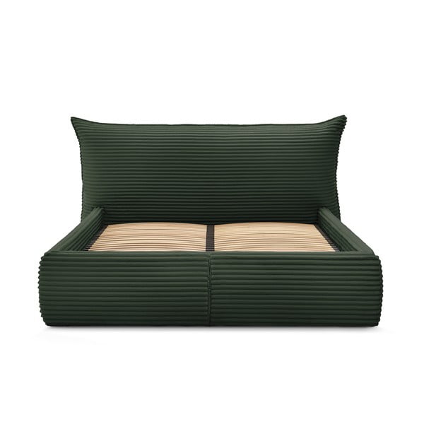Tumeroheline polsterdatud kaheinimesevoodi koos voodipõhja ja panipaigaga 160x200 cm Jade - Bobochic Paris-image-3