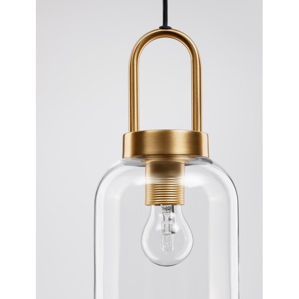 Messingist värvi klaasist ripplamp klaasist varjuga, läbimõõduga 15,5 cm Irvine - Nova Luce-image-1