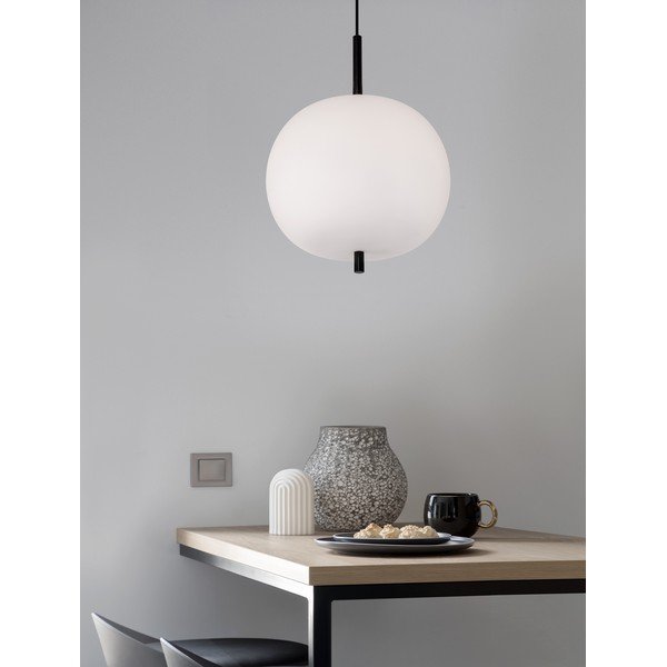 Valge/must klaasist ripplamp ø 30 cm Lato - Nova Luce-image-2