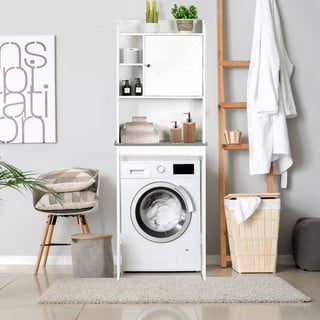 Valge kõrge vannitoakapp  58x173 cm Laundry – Tomasucci