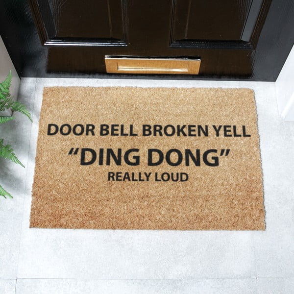 Kookoskiududest matt  40x60cm Yell Ding Dong - Artsy Doormats-image-2