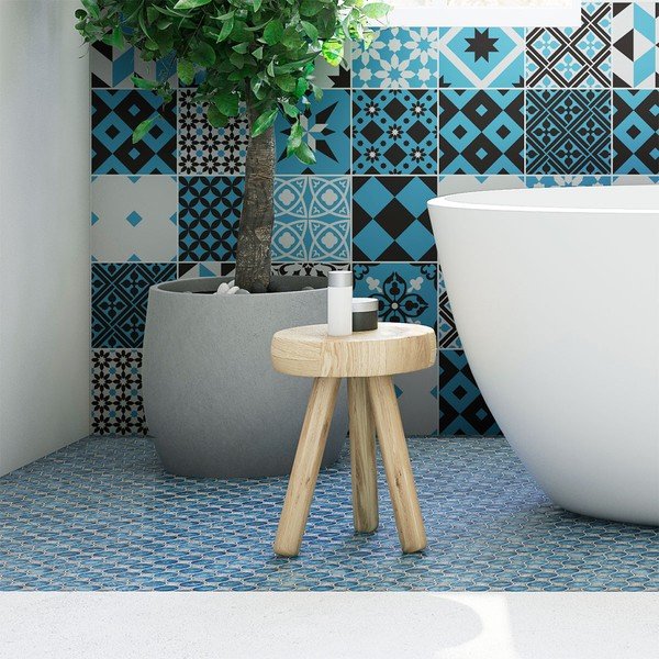 Sada 30 samolepek na stěnu Ambiance Azulejos Talia, 15 x 15 cm-image-4