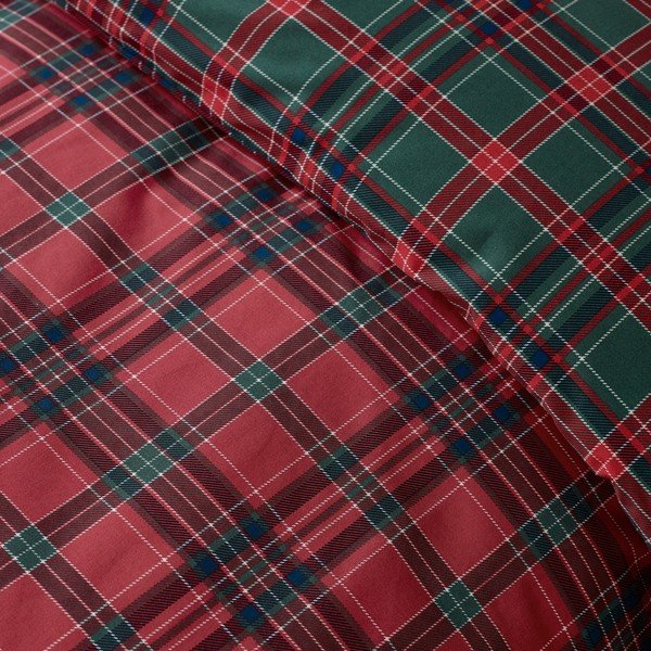 Punane/tumeroheline üheinimesevoodipesu 135x200 cm Tartan Check - Catherine Lansfield-image-2