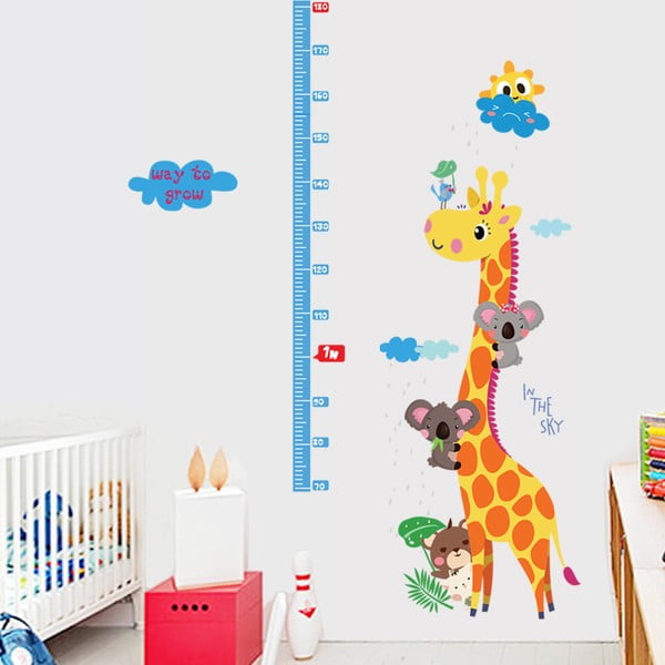 Laste kleebis - mõõdupuu uksele või seinale 60x120 cm Giraffe & Koalas – Ambiance-image-1