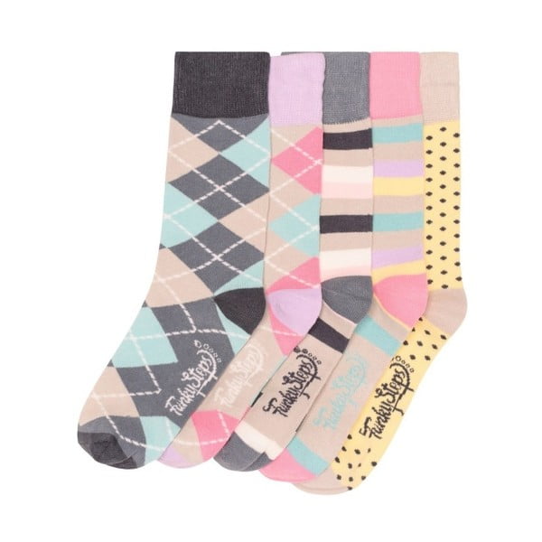 Sada 5 párů barevných ponožek Funky Steps Andrea, velikost 35 – 39