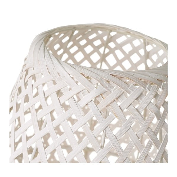 Valge laualamp bambusevarjundiga (kõrgus 36 cm) - Casa Selección-image-2