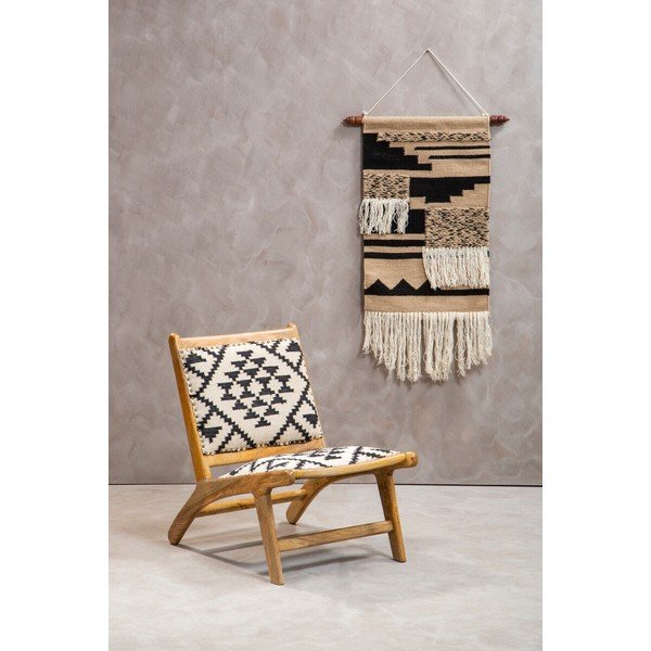 Mustvalge/naturaalne tugitool Cefena - Premier Housewares-image-1