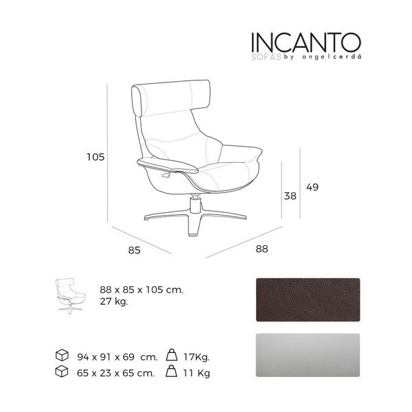 Sklápěcí kožené křeslo s relaxačním mechanismem Ángel Cerdá Terapeut-image-4