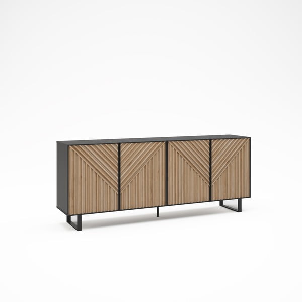 Must tammespoonist kummut 201x80x40 cm Alana - Marckeric-image-3