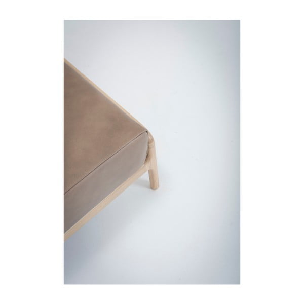 Helepruun pühvlinahast jalatool, mis on valmistatud täispuidust tammepuust Fawn - Gazzda-image-4