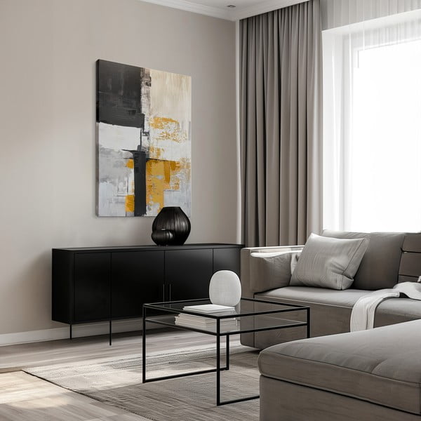 Käsitsi maalitud elementidega maal 70x100 cm Jade - Styler-image-1