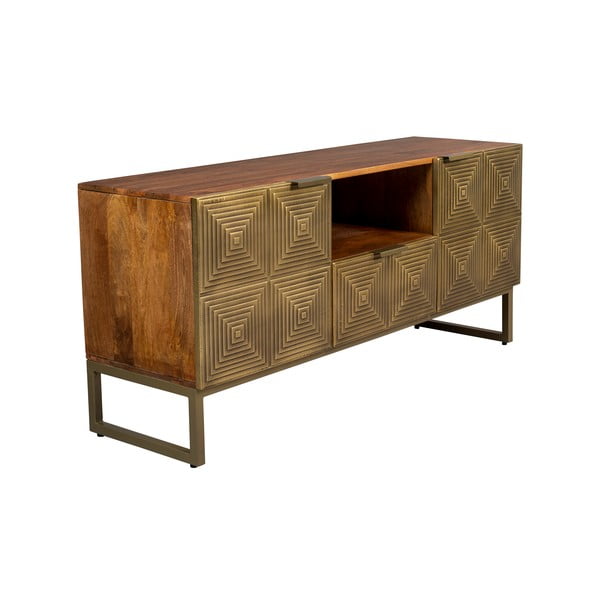 Kuldne mangopuidust telerilaud 40x60 cm Volan - Dutchbone-image-2