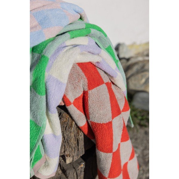 Oranž/beež orgaanilisest puuvillast froteerätik 50x90 cm Retro - Mette Ditmer Denmark-image-1