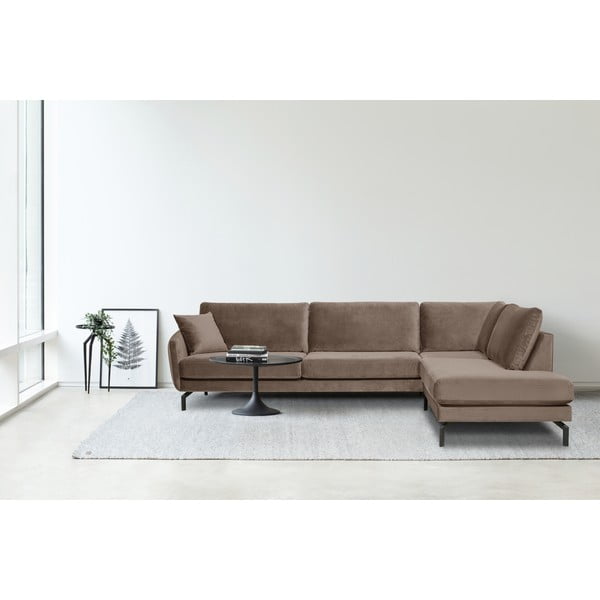 Pruun-beež sametne nurgadiivan (paremas nurgas) Magic - Scandic-image-1