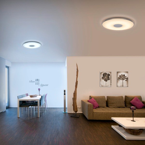 Valge ümmargune LED laevalgusti kaugjuhtimispuldiga Tokyo, läbimõõt 60 cm - Trio-image-1