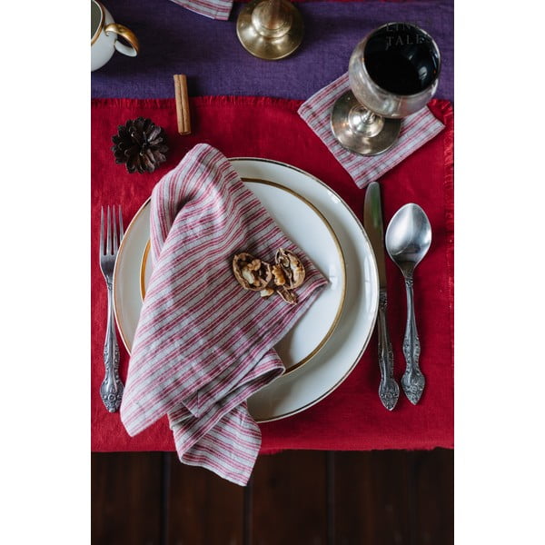 Triibulised klaasialused 4 tk komplektis - Linen Tales-image-1