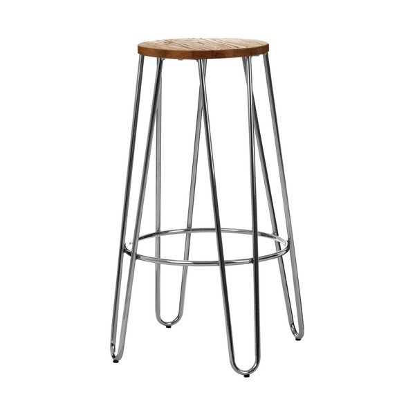 Jalakapuust baaritool hõbedases/naturaalses värvitoonis (istme kõrgus 75 cm) District - Premier Housewares-image-4