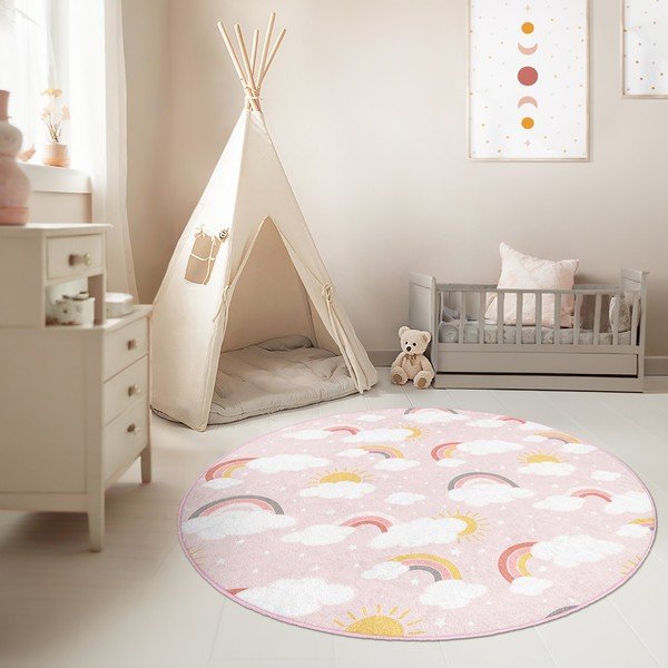 Roosa pestav laste mänguvaip ø150 cm Rainbow World - Mila Home-image-4