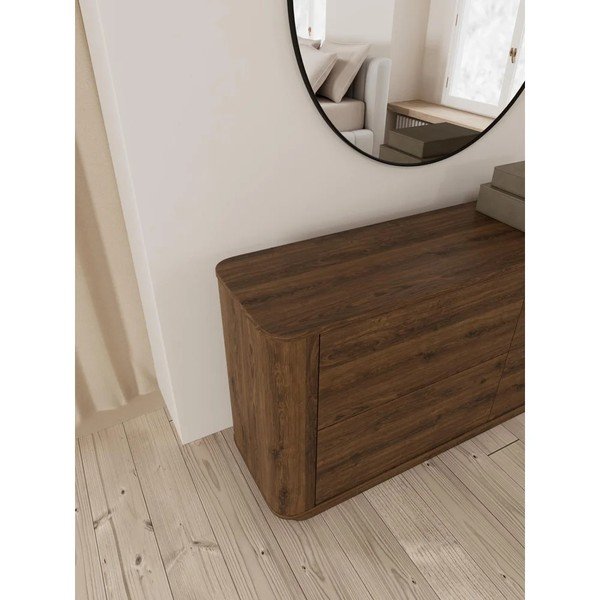 Tumeda naturaalse tammepuust kummut 160x75x40 cm Atmore - Actona-image-1