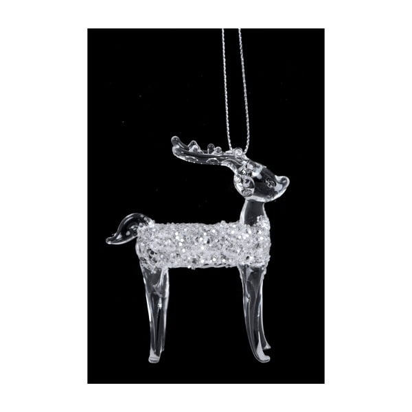 Vánoční skleněná ozdoba ve tvaru jelena Ego dekor, výška 9 cm