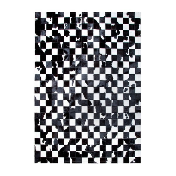 Kožený koberec Pipsa Black & White, 180 x 120 cm