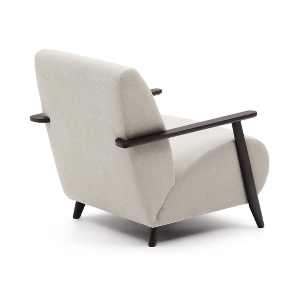 Beež-kreem šenillist tugitool Meghan - Kave Home-image-3