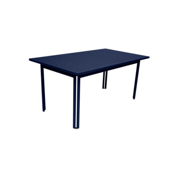 Tmavě modrý zahradní kovový jídelní stůl Fermob Costa, 160 x 80 cm