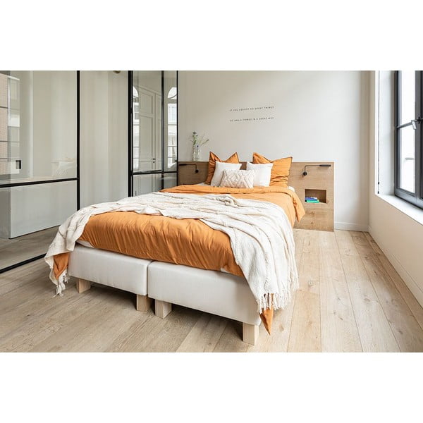 Kreemikas puuvillane voodipeitkate kaheinimesevoodile 250x260 cm Sahara - Tiseco Home Studio-image-1