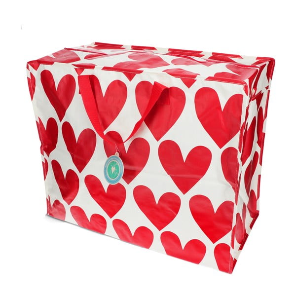 Taaskasutatud plastikust riiete hoiukott 58x28x48 cm Hearts - Rex London