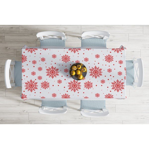 Jõululaudlina puuvillase seguga Punane , 140 x 180 cm Snowflakes - Minimalist Cushion Covers-image-1