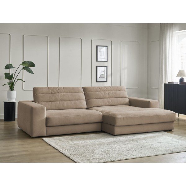 Hallikaspruun sametist nurgadiivan (parem nurk/diivanvoodiga) Sierra - Bobochic Paris-image-1