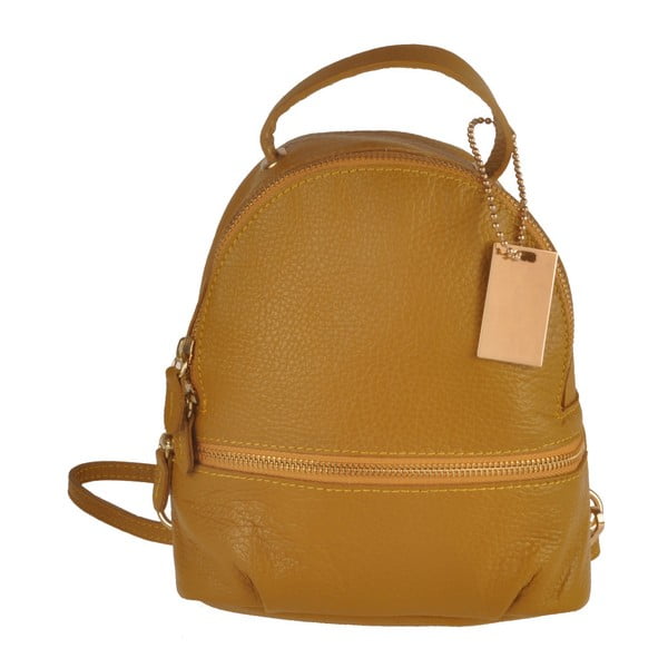 Žlutý kožený batoh Matilde Costa Gent