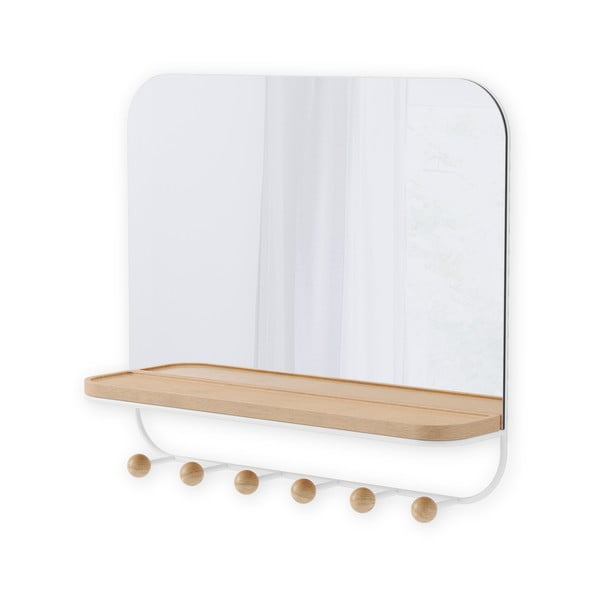 Valge naturaalsest pöögipuidust seinakinnitus riiuliga Estique - Umbra-image-3