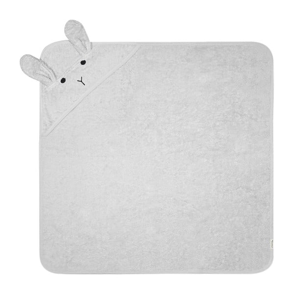 Hall puuvillane beebirätik koos kapuutsiga 76x76 cm Rabbit – Kindsgut-image-3