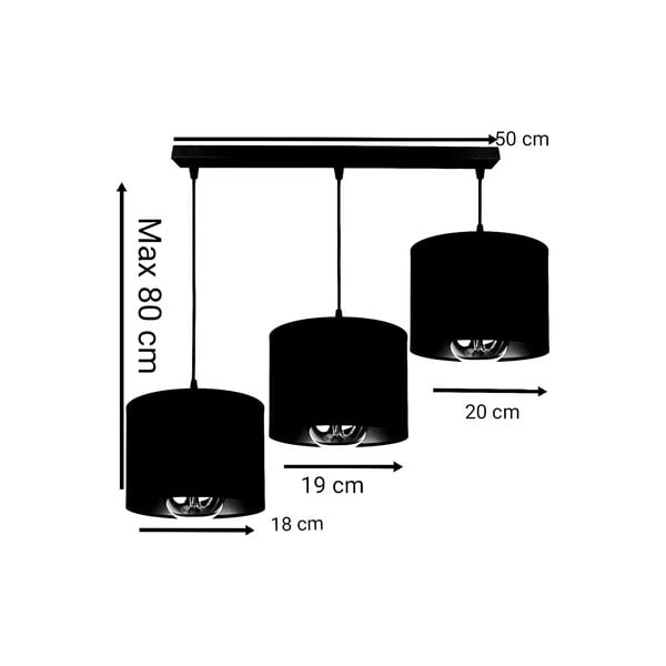 Must/sinine rippvalgusti 50x80 cm 3 - Magenta Home-image-1