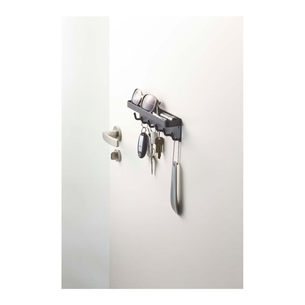Must seinale paigaldatav võtmehoidja koos riiuliga Smart - YAMAZAKI-image-4