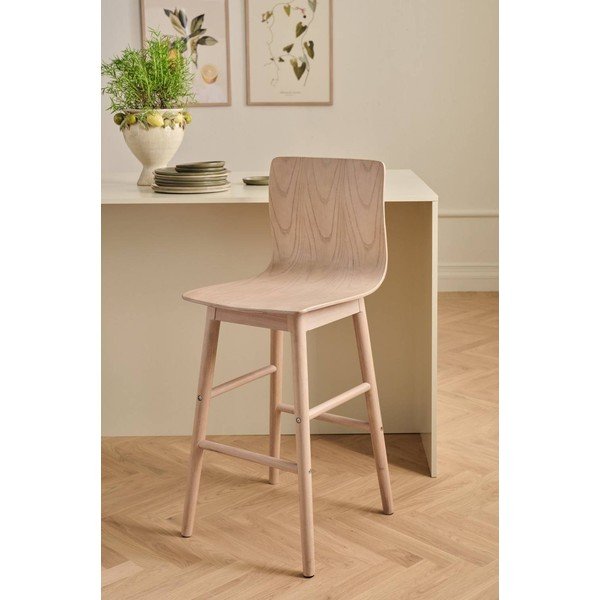 Looduslikust värvi kummipuust baaritool (istme kõrgus 68 cm) Svensen - Ellos Home-image-1