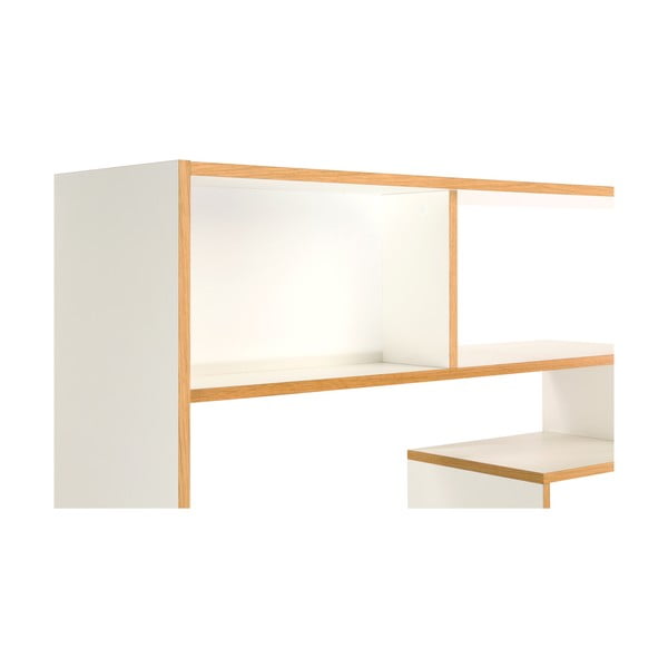 Valge raamaturiiul puidust servaga 140x143 cm Southbury - Woodman-image-4