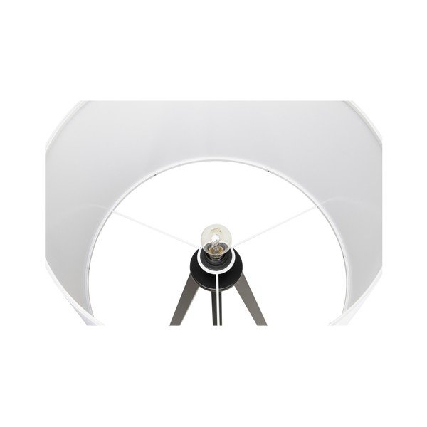 Stojací lampa s černou konstrukcí a bílým stínítkem Kokoon Trivet-image-3