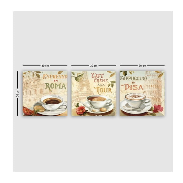 Maalid 3 tk 30x30 cm komplektis Italy - Wallity-image-2