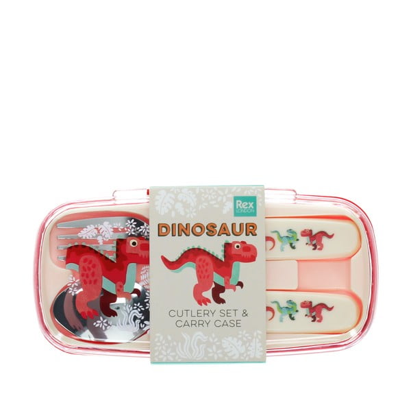Roostevabast terasest laste söögiriistad 2 tk Baby Dinos - Rex London-image-2