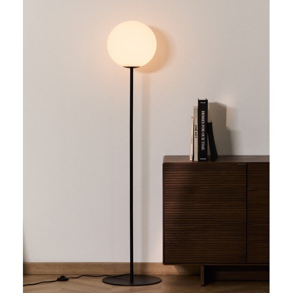 Valge/must põrandalamp klaasist varjuga (kõrgus 165 cm) Brisia - Kave Home-image-1