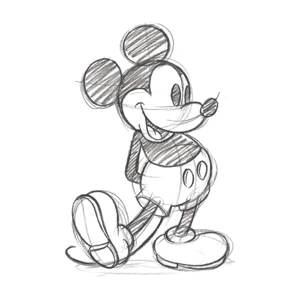 Obraz Pyramid International Mickey Mouse Sketched Single, 30 x 40 cm
