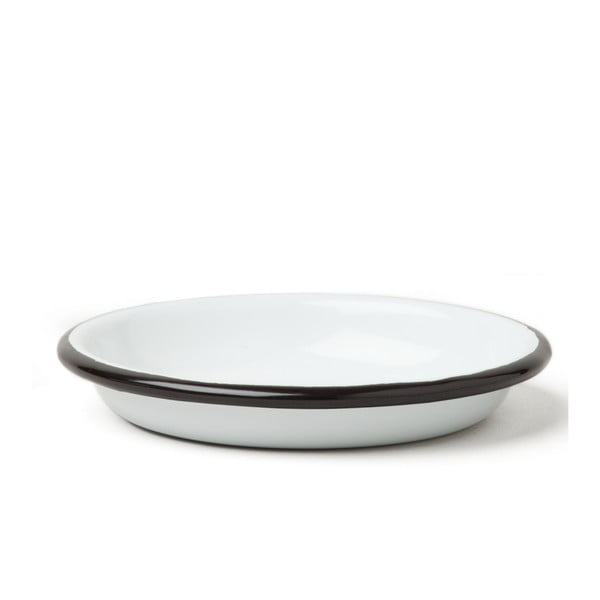 Malý servírovací smaltovaný talíř s černým okrajem Falcon Enamelware, Ø 10 cm