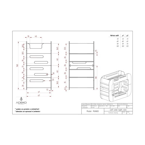 Laste narivoodi koos panipaigaga 90x200 cm Mundo - Adeko-image-4