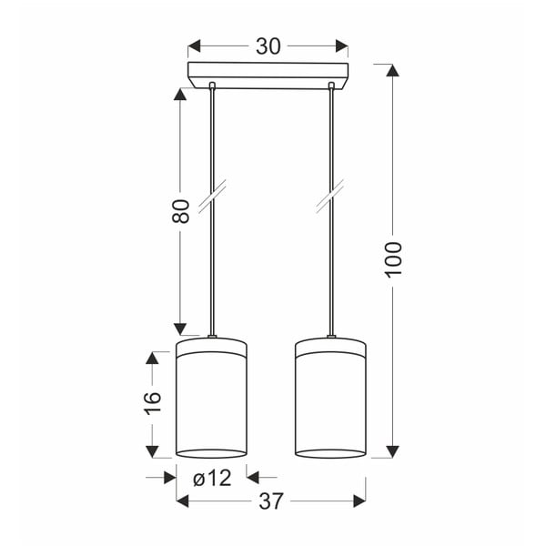 Rippvalgusti musta klaasist varjuga ø 12 cm Wels - Candellux Lighting-image-1