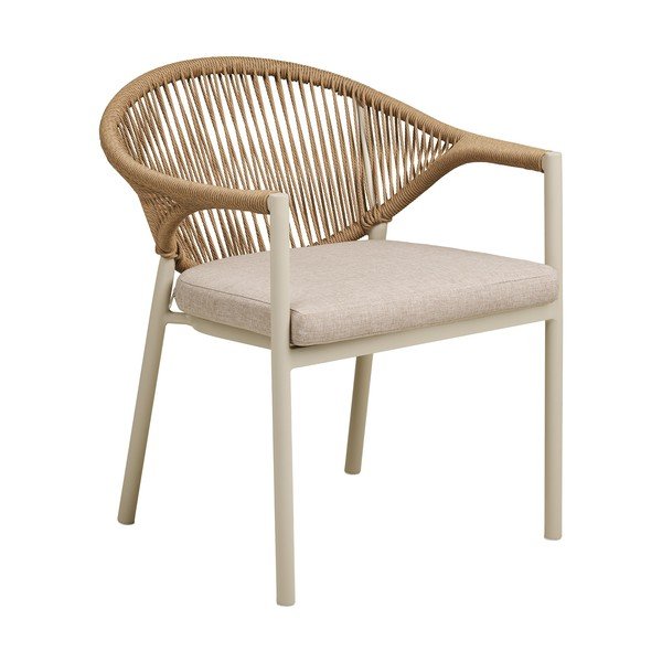 Beež metallist-polsterdatud aiatool Abela - House Nordic